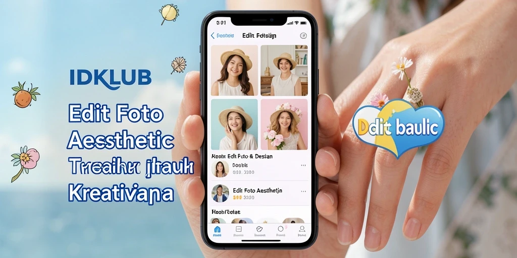 Antarmuka IDKLUB yang intuitif untuk editing foto aesthetic.