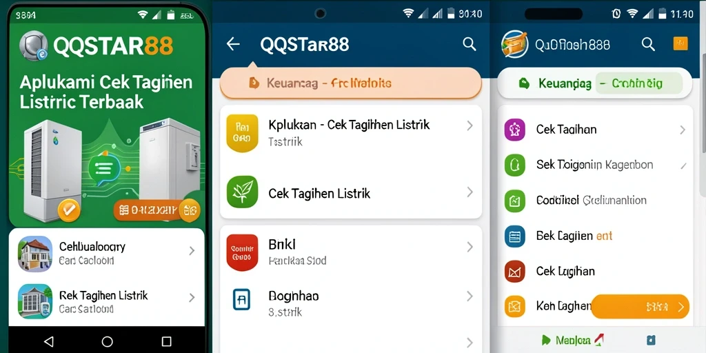 Tampilan antarmuka utama aplikasi Cek Tagihan Listrik QQSTAR88.