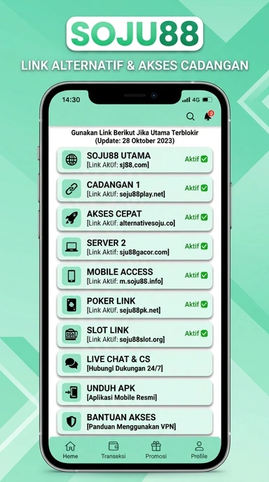 Tampilan link alternatif soju88